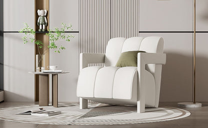 Modern Minimalist Leisure Armchair With L Shaped Armrests Hearth and Haven