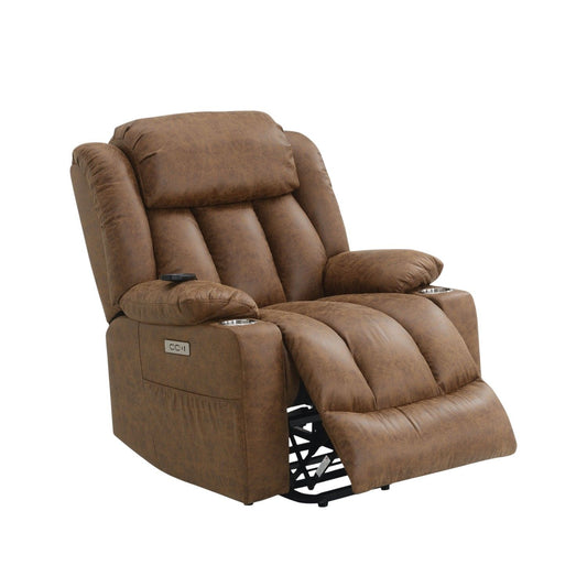 Aire Power Motion Recliner With Lift Heating Massage Function - Brown Acme