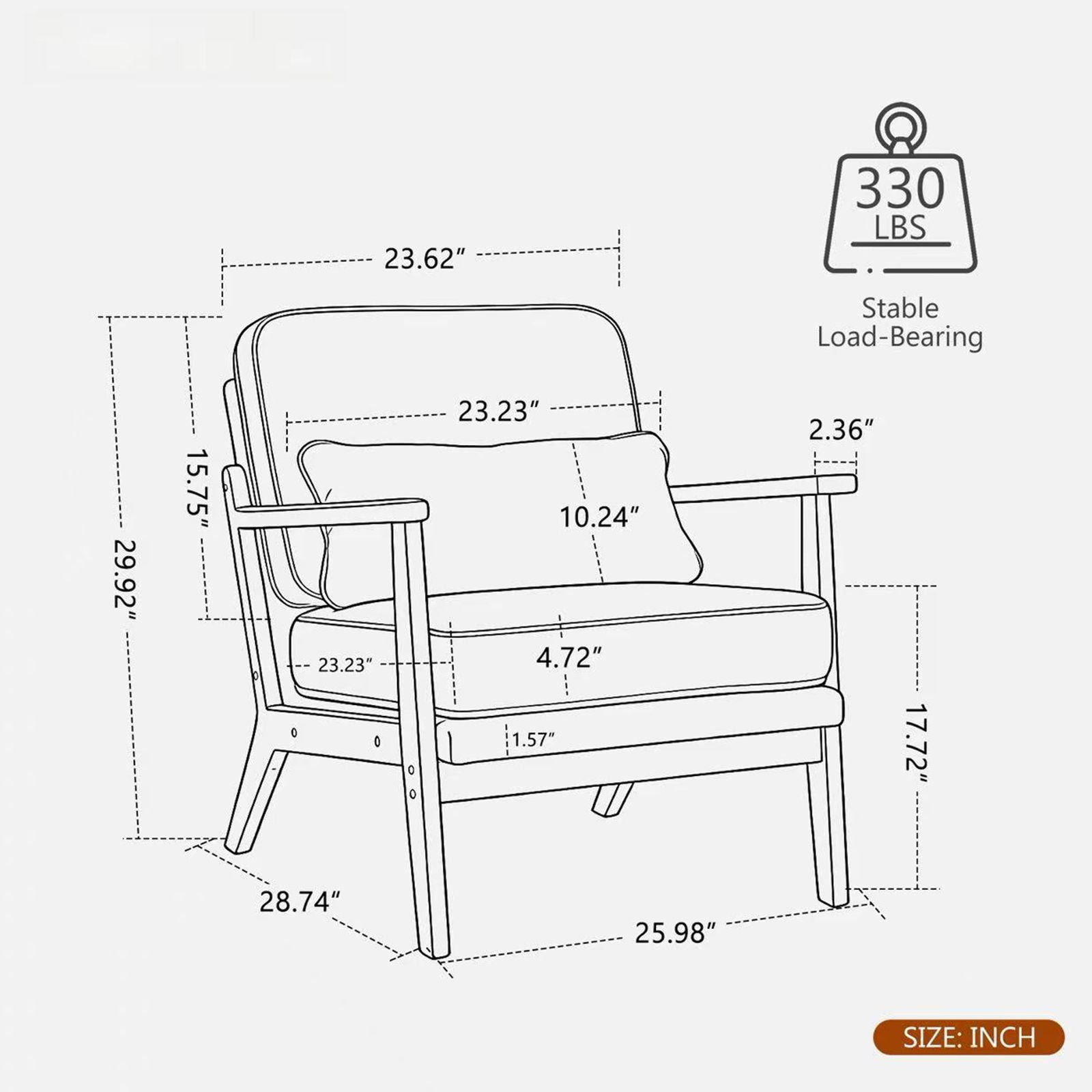 Living Room Chair With Lumbar Pillow Home Essentials