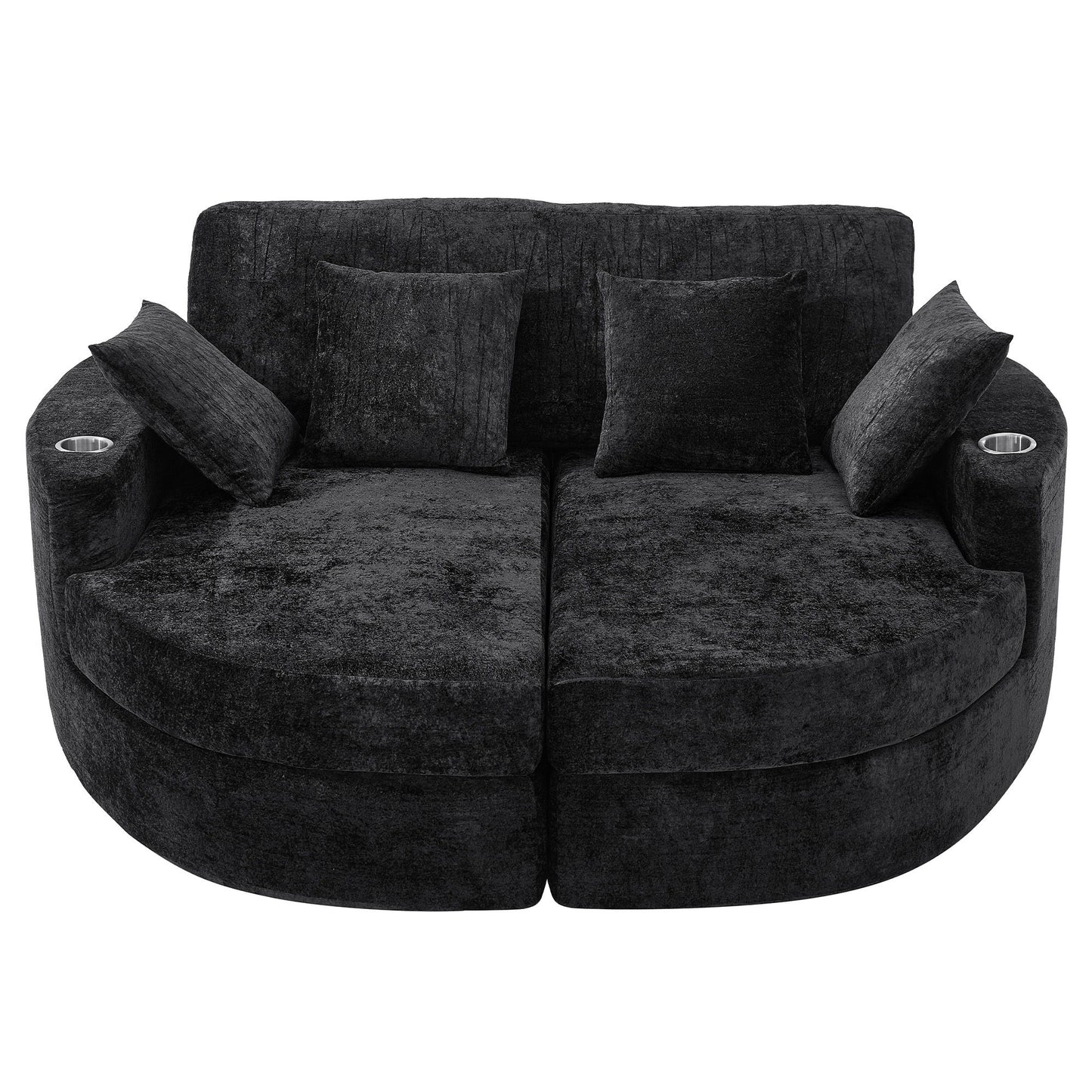 Boneless Design Upholstered Sofa Bed With Cup Holders Hearth and Haven