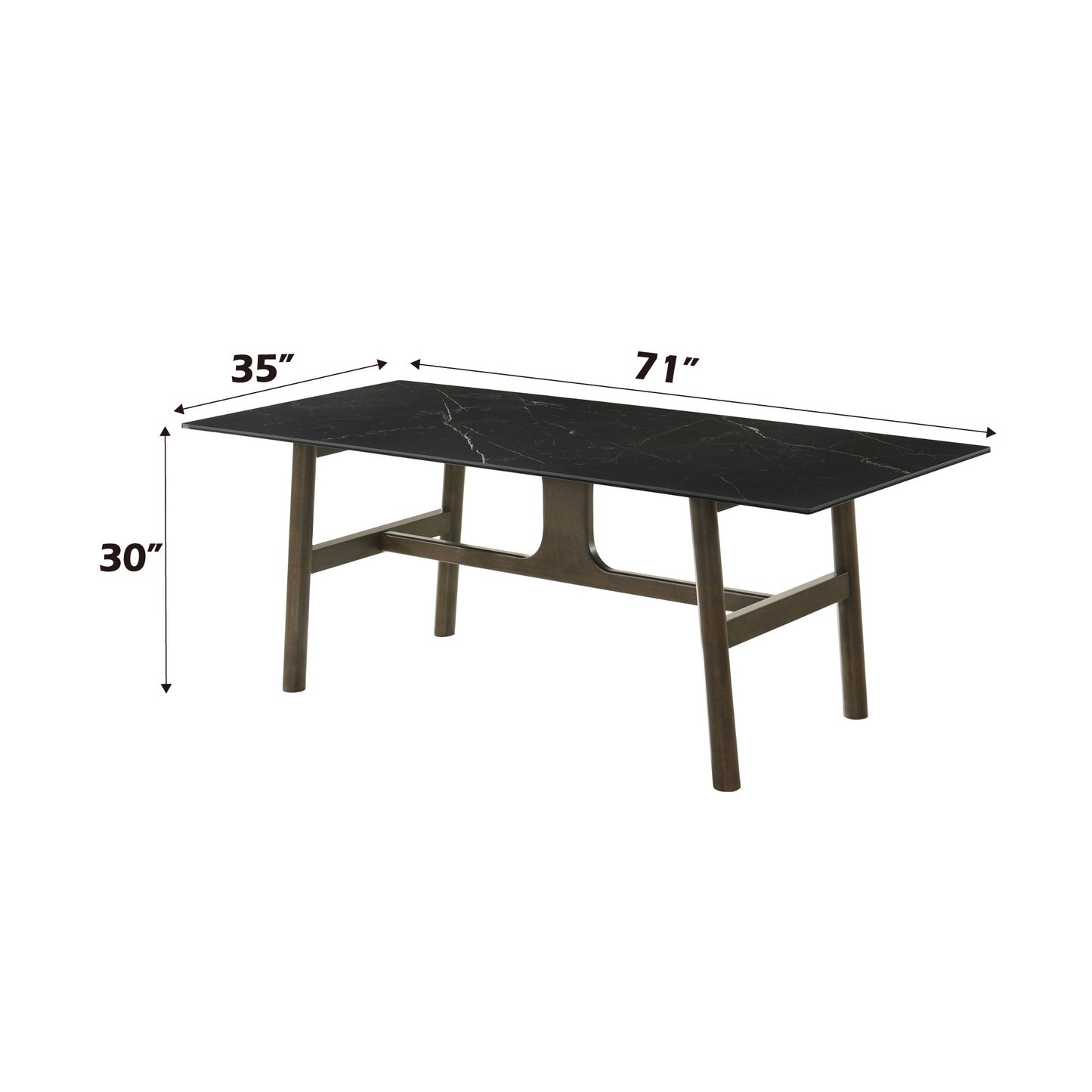 Destin - 8 Pieces Dining Room Set - Ceramic Walnut / Light Gray Acme