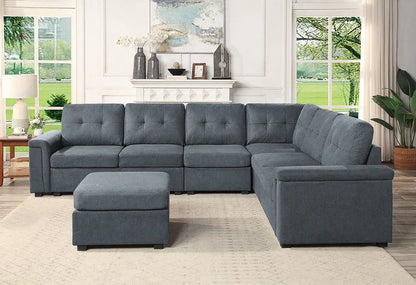 Isla - Fabric Sectional Sofa With Ottoman Lilola Home
