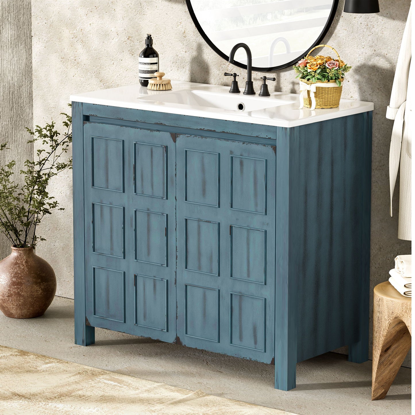 Bathroom Vanity Organizer With Sink, Combo Cabinet Set, Bathroom Storage Cabinet Hearth and Haven