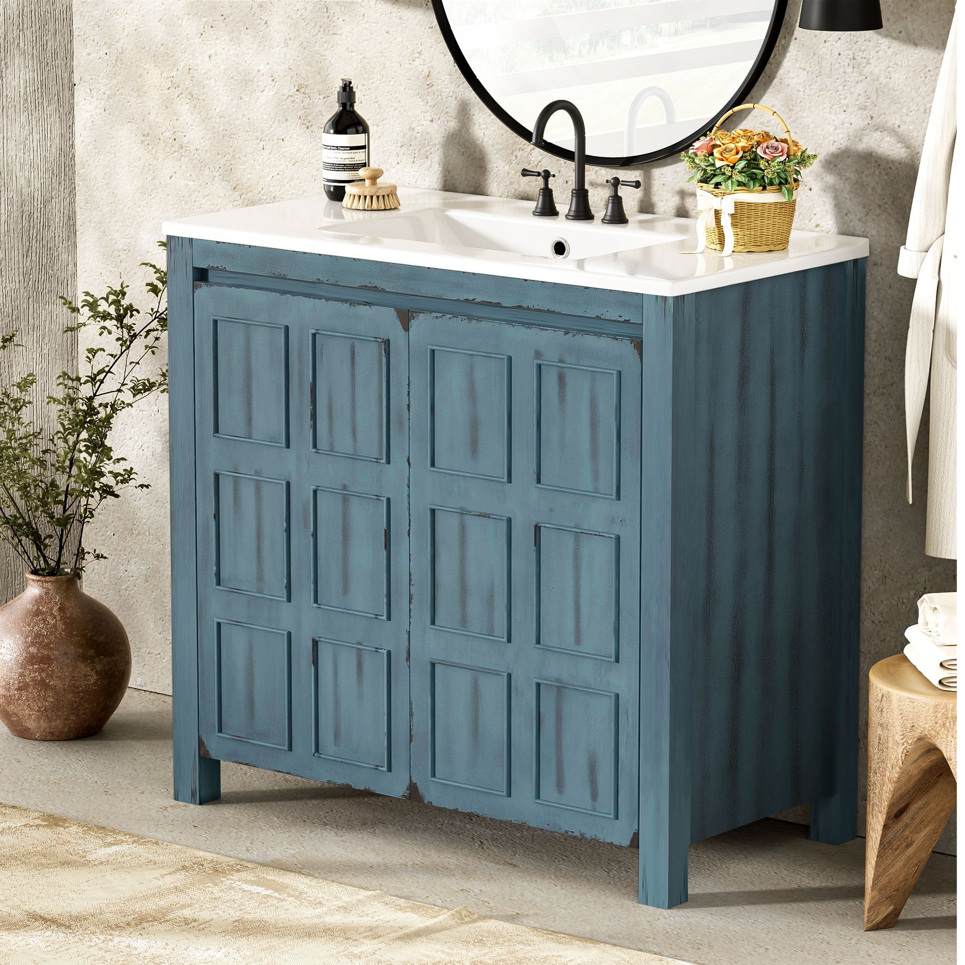 Bathroom Vanity Organizer With Sink, Combo Cabinet Set, Bathroom Storage Cabinet Hearth and Haven