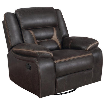 Greer - Upholstered Swivel Glider Recliner Chair CoasterEveryday