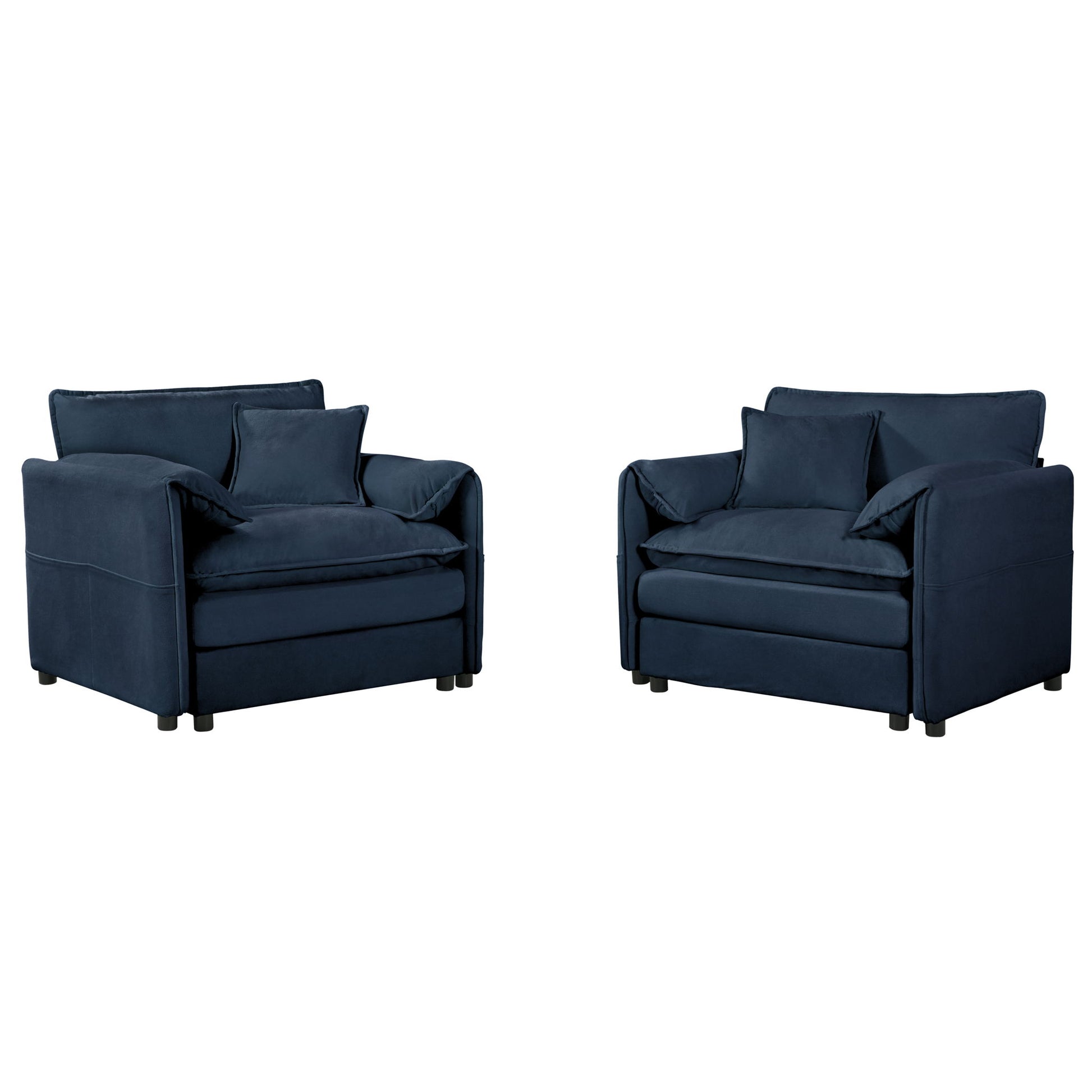 Modern Oversized Accent Chair, Comfy Single Sofa With Large Seat (Set of 2) Home Essentials