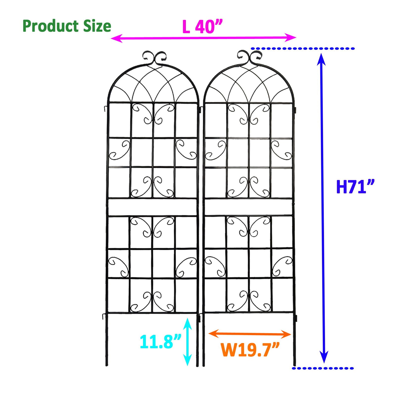 Metal Garden Rustproof Trellis For Climbing Plants Outdoor Flower Support Daily Nest