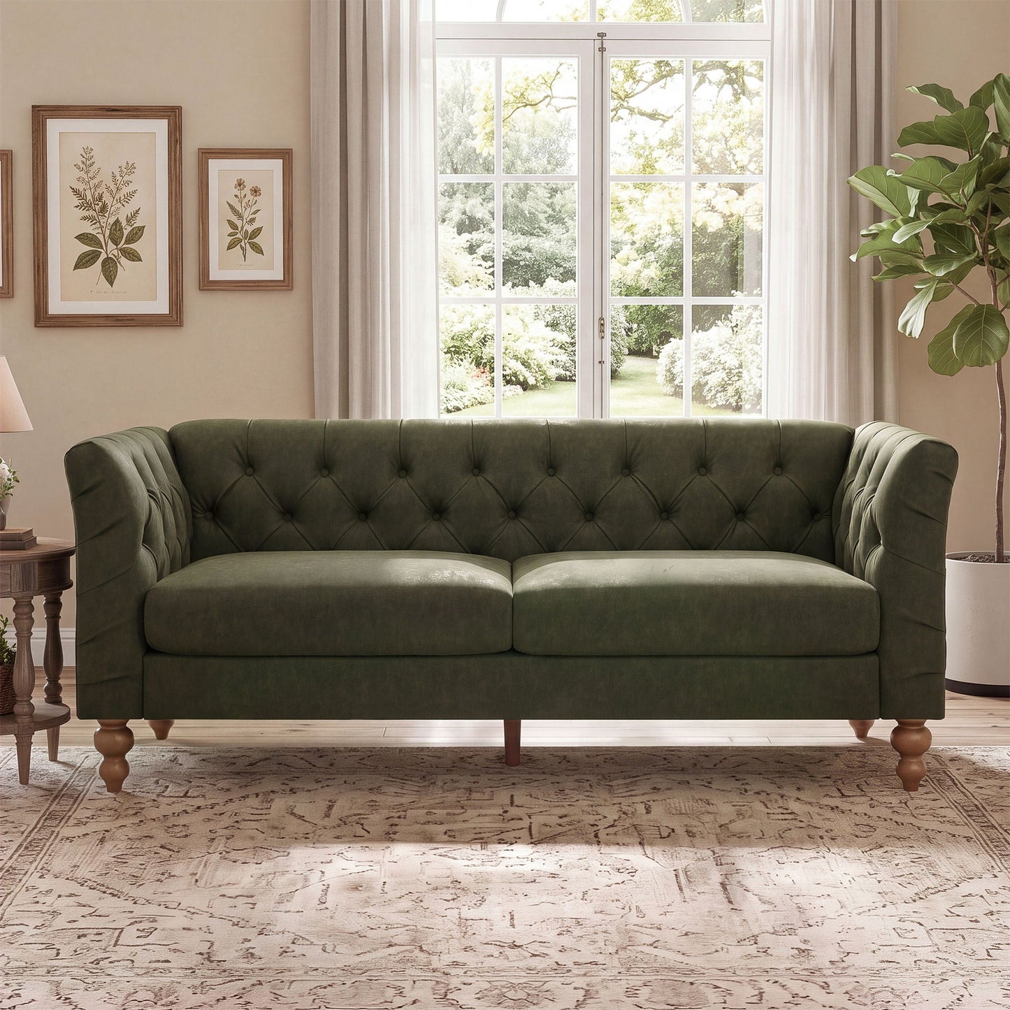 Chesterfield Sofa With Flared Arms For Living Room Noble House
