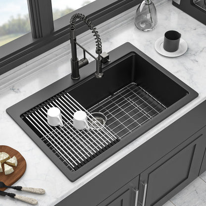 Granite Composite Quartz Kitchen Sink With Workstation Features And Drop In Design Daily Nest