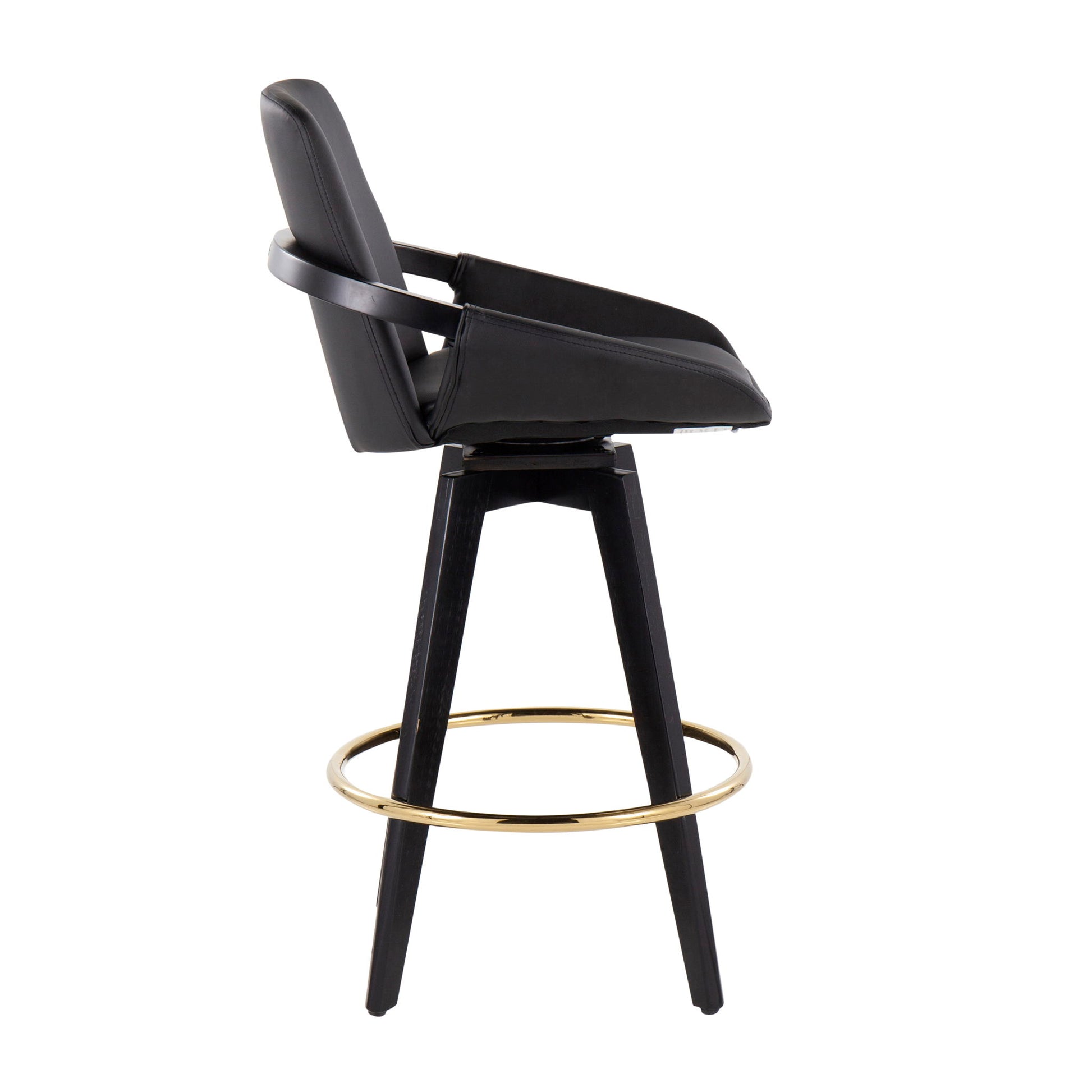 Cosmo - Contemporary Fixed Height Counter Stool With Swivel With Round Footrest (Set of 2) Lumi Source