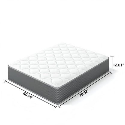 12" Hybrid Mattress With Individual Pocket Coils, Memory Foam Daily Nest