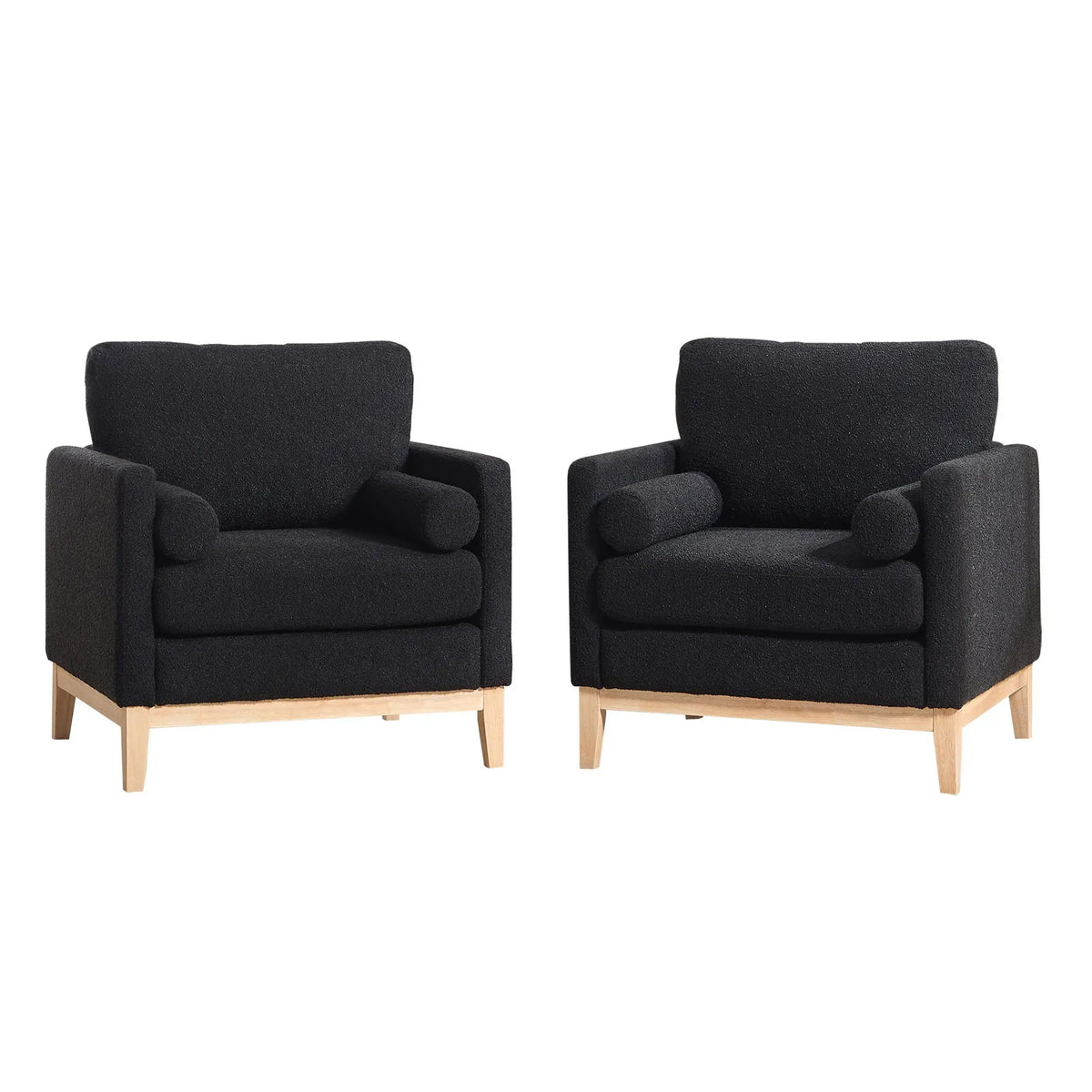 Wide Modern Performance Accent Chair With Natural Legs Home Essentials