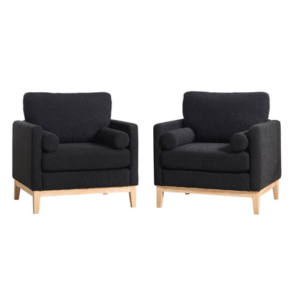 Wide Modern Performance Accent Chair With Natural Legs Home Essentials