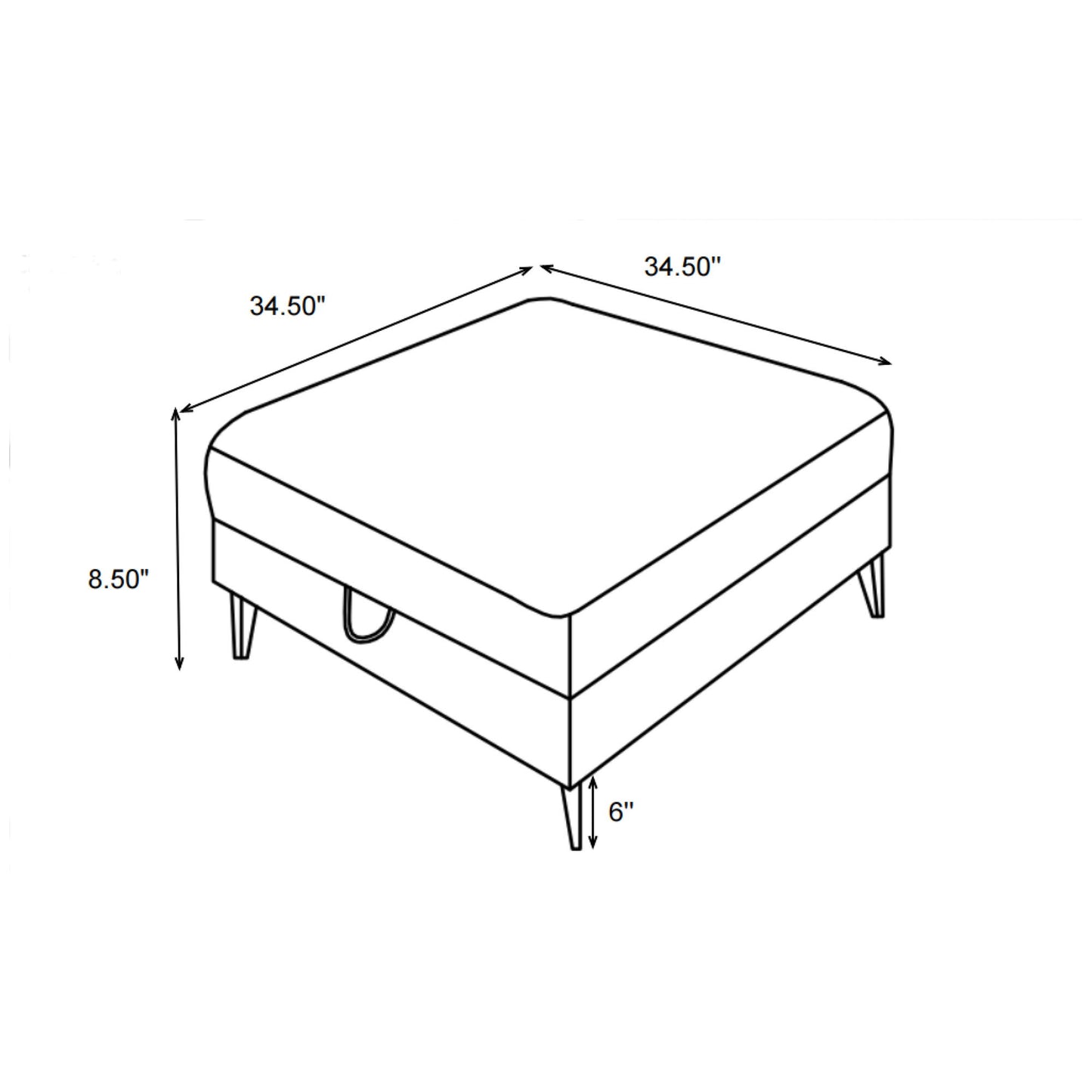 Harrison - Upholstered Storage Ottoman - Gray / Black Furniture Max