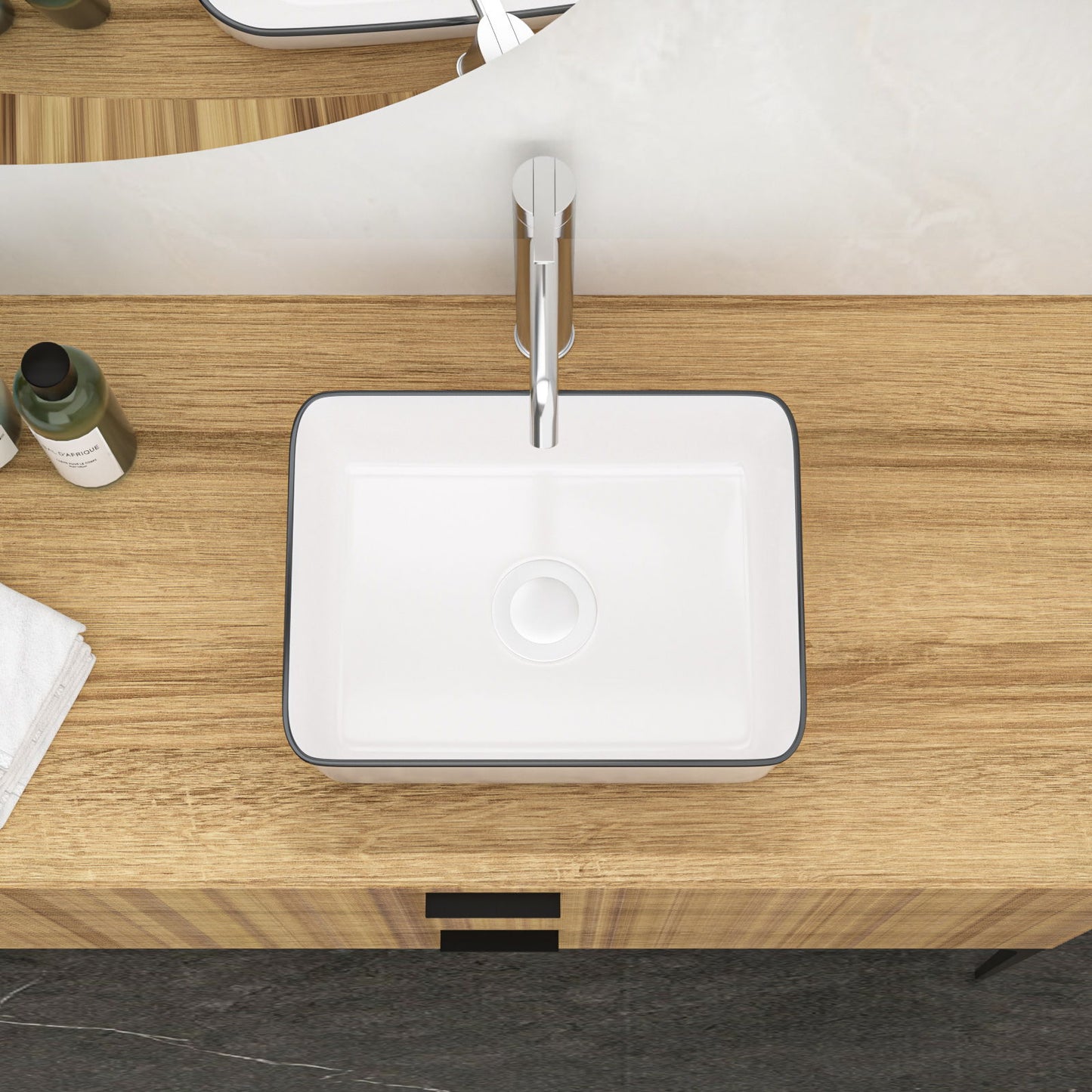 Modern European Style Ceramic Rectangular Vessel Bathroom Sink Daily Nest