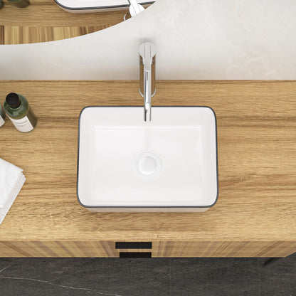 Modern European Style Ceramic Rectangular Vessel Bathroom Sink Daily Nest