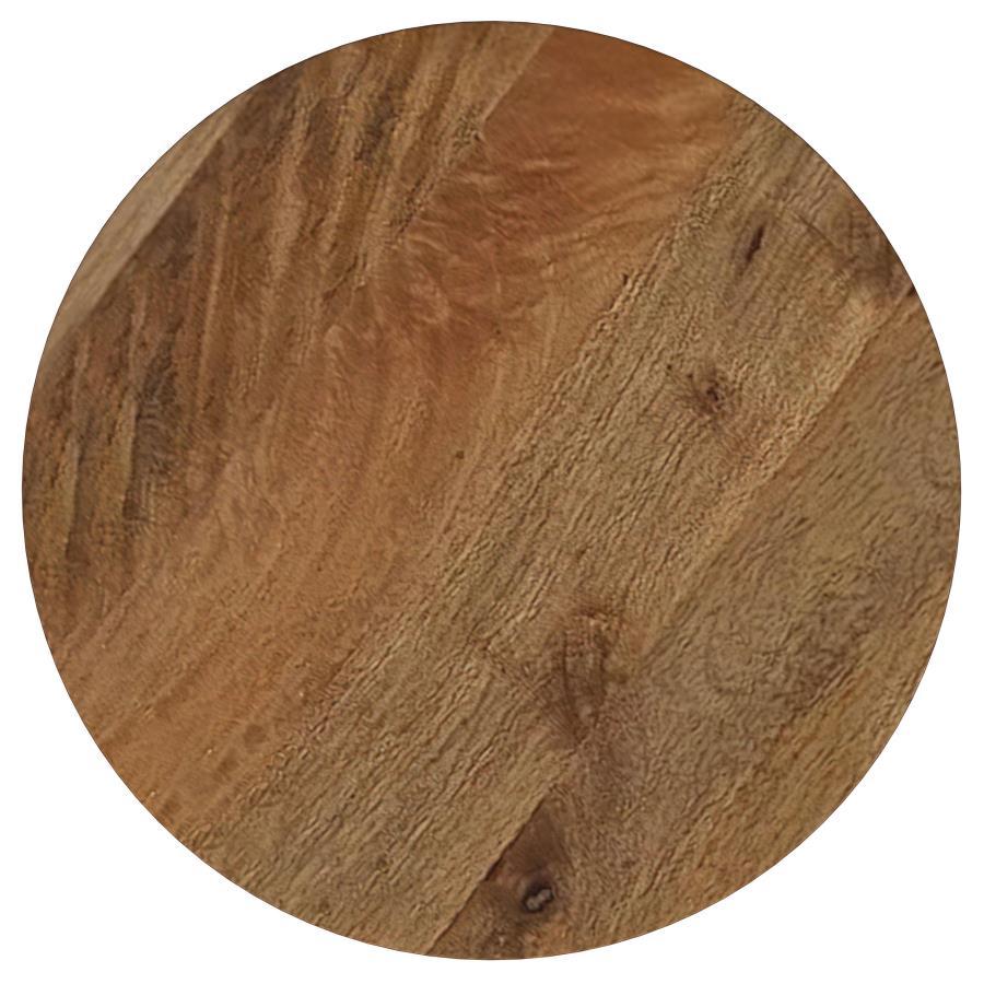 Aureo - Round Solid Wood Accent Side Table - Wild Honey - Snoozhouse