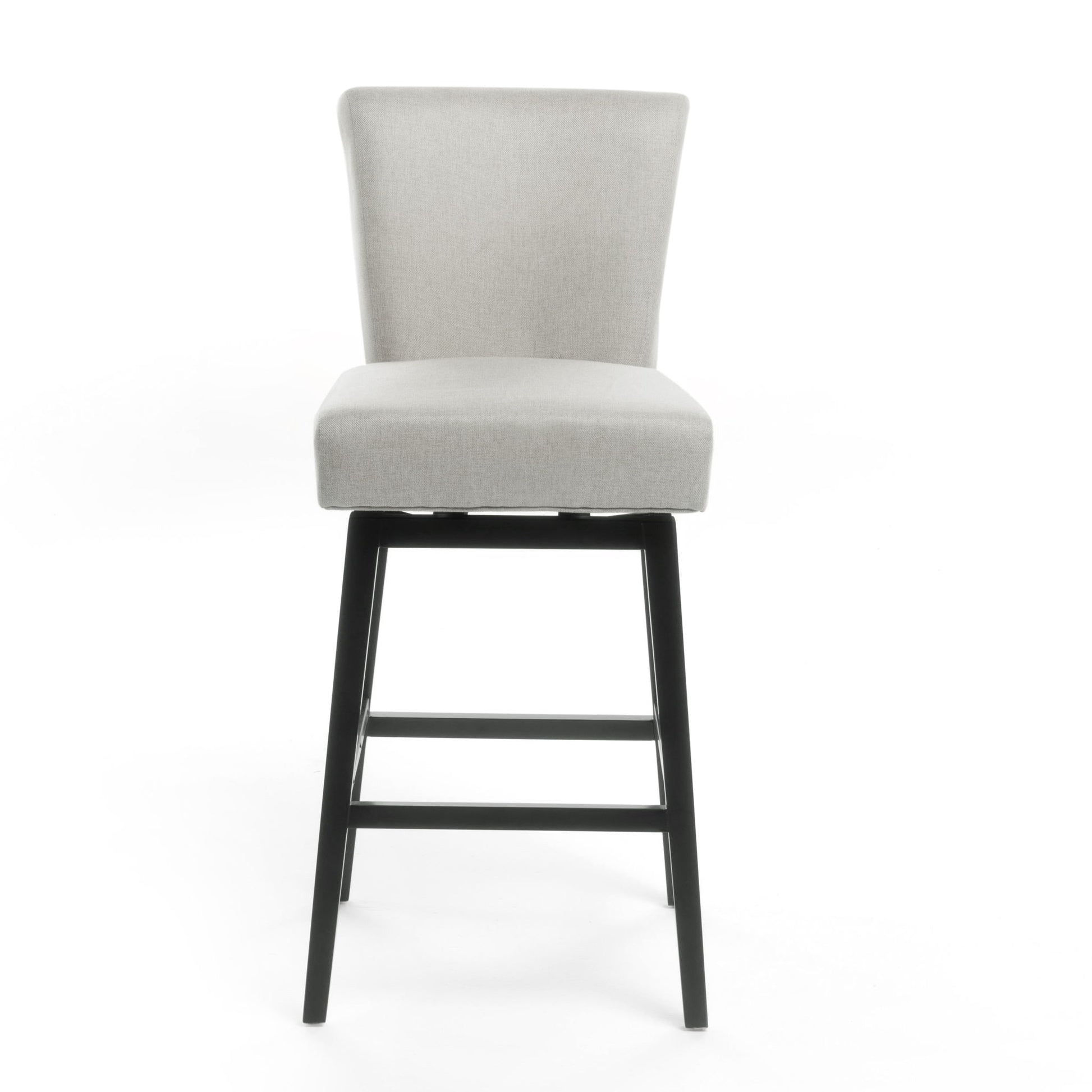 Quicksilvered - Upholstered Swivel Counter Stool With Wood Legs - Beige Noble House