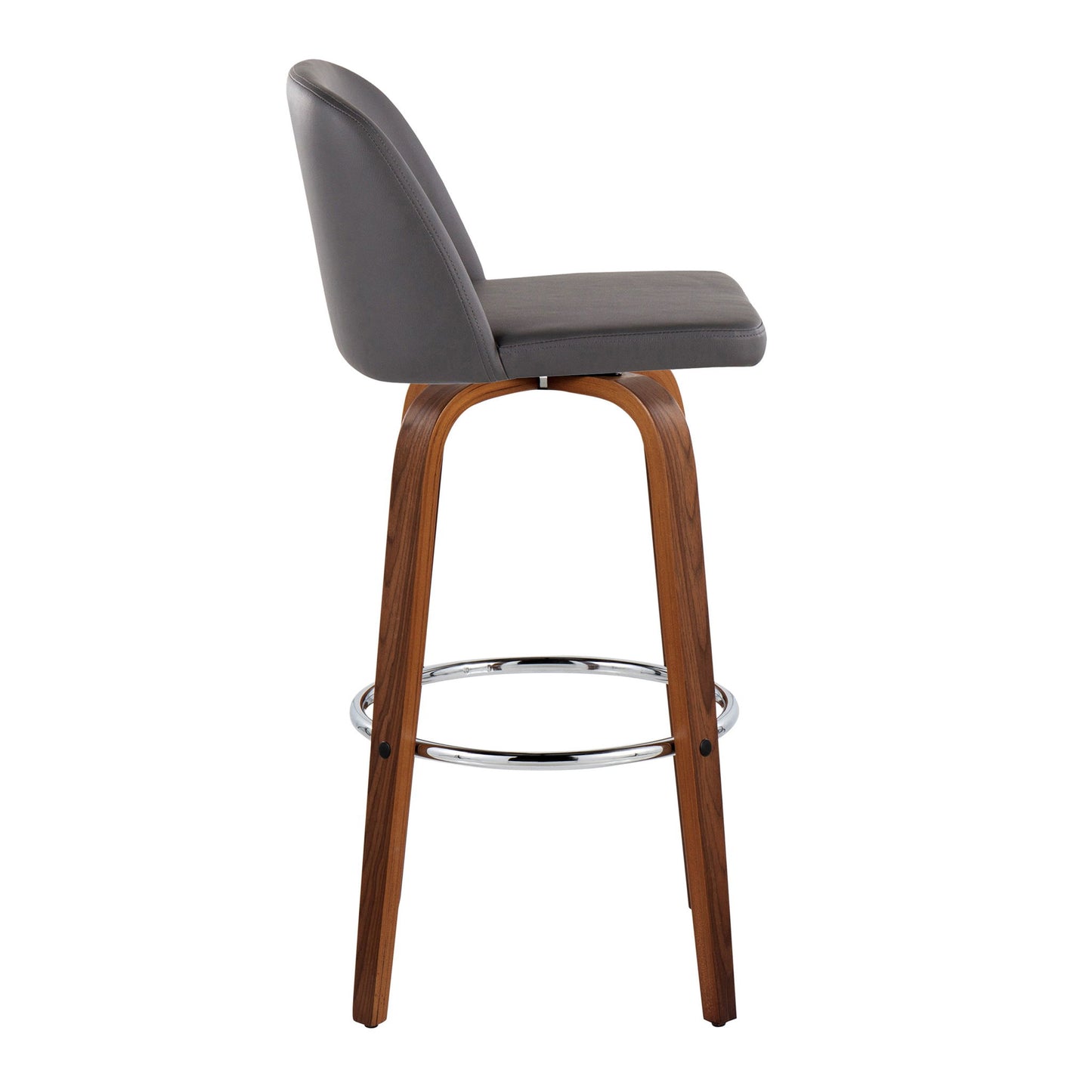 Toriano - Mid Century Modern Fixed Height, Barstool With Swivel With Round Footrest (Set of 2) Lumi Source