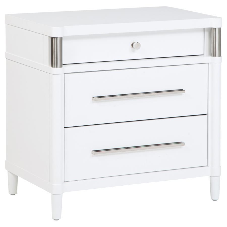 Gracemont - 3-Drawer Bedroom Nightstand Bedside Table - White Coaster Fine Furniture