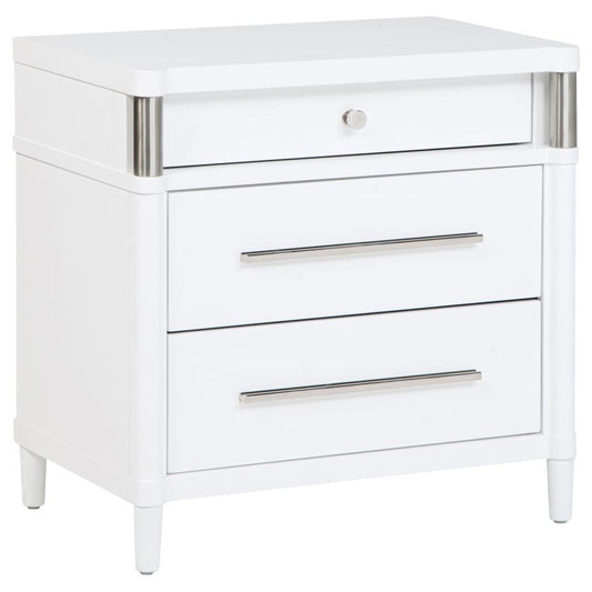 Gracemont - 3-Drawer Bedroom Nightstand Bedside Table - White Coaster Fine Furniture
