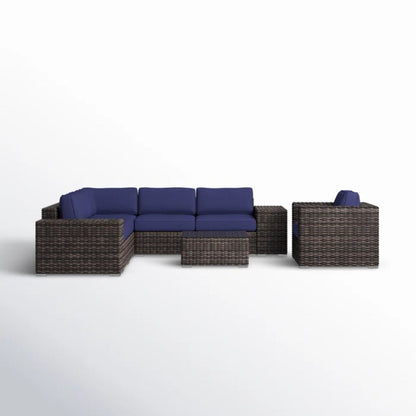 Wicker Seating Group Set With Table And Cushions LSI Patio Furniture