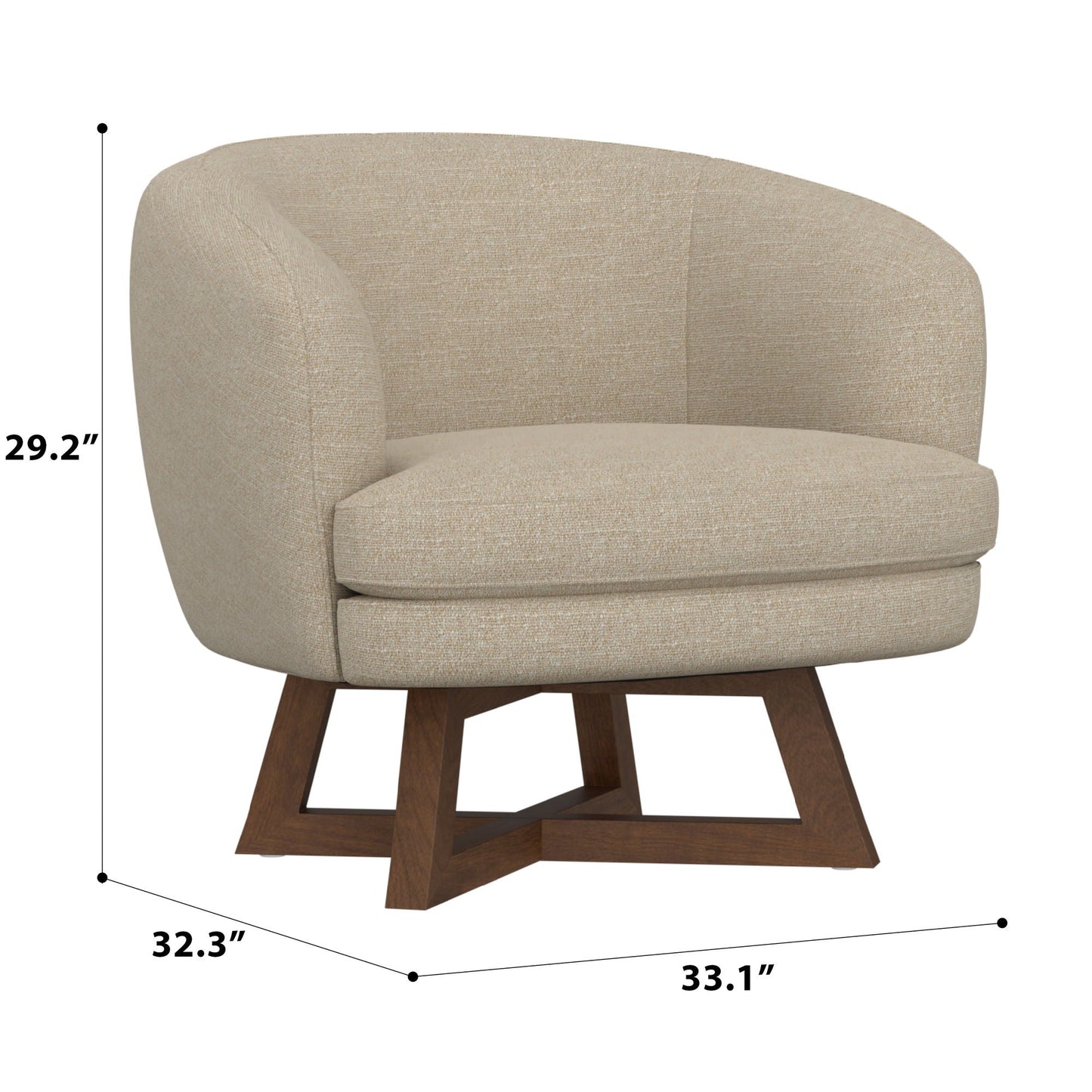 Swivel Accent Chair With Sculptural Base Emerald Home