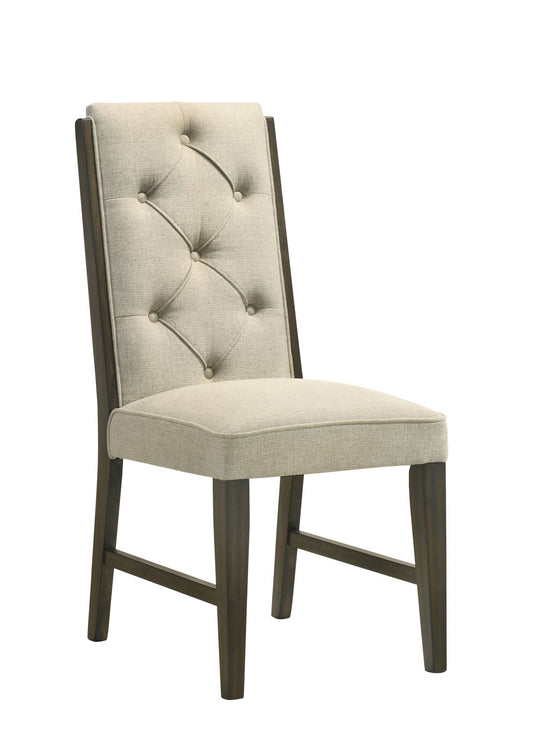 Herbert - Side Chair (Set of 2) - Espresso / Beige Crown Mark