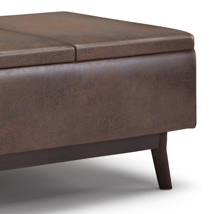 Owen - Tray Top Small Coffee Table Upholstered Storage Ottoman Simpli-Home