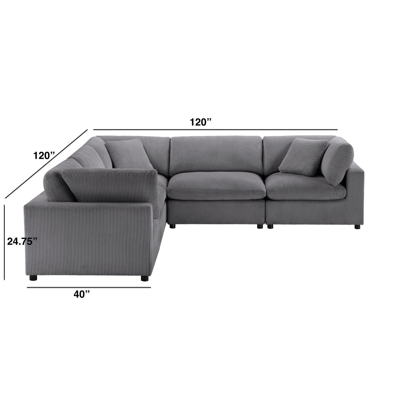 Chelsea - Modular 5 Piece Sectional Home Essentials