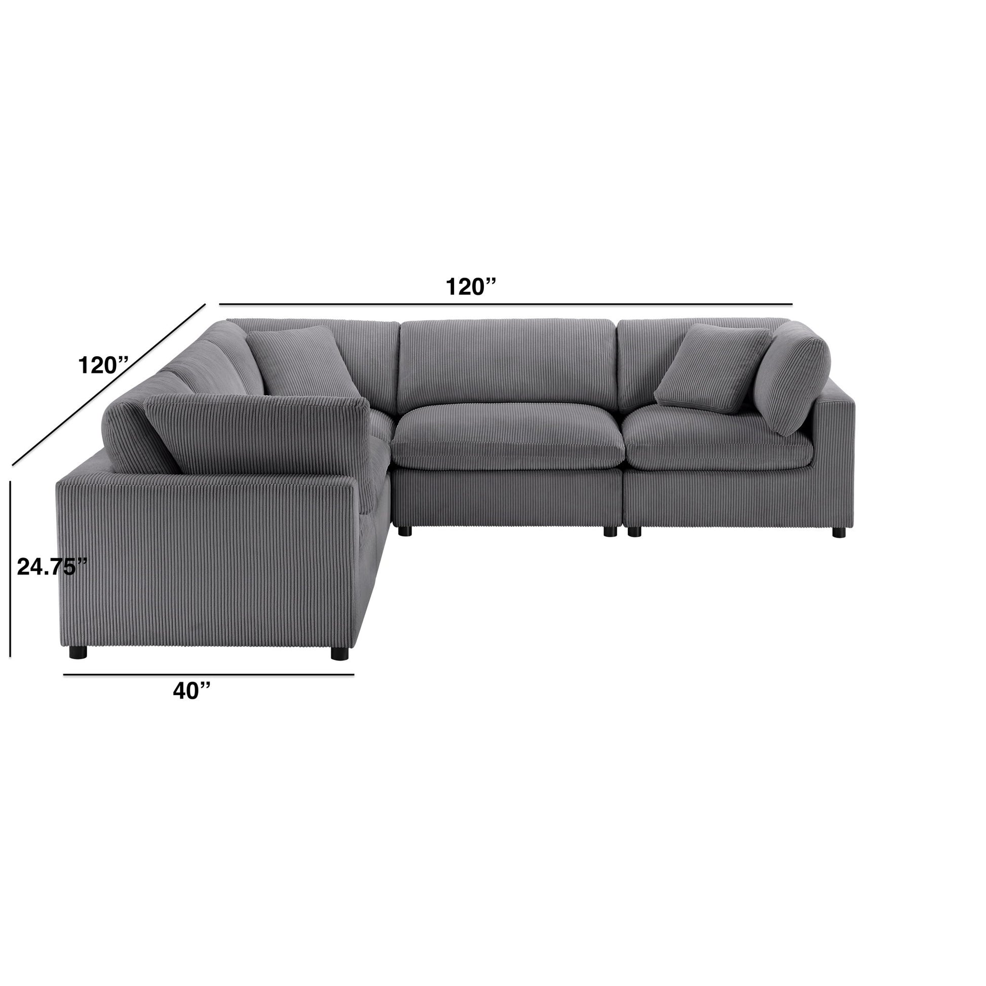 Chelsea - Modular 5 Piece Sectional Home Essentials