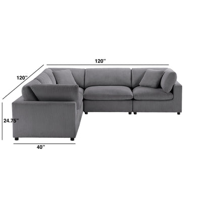 Chelsea - Modular 5 Piece Sectional Home Essentials