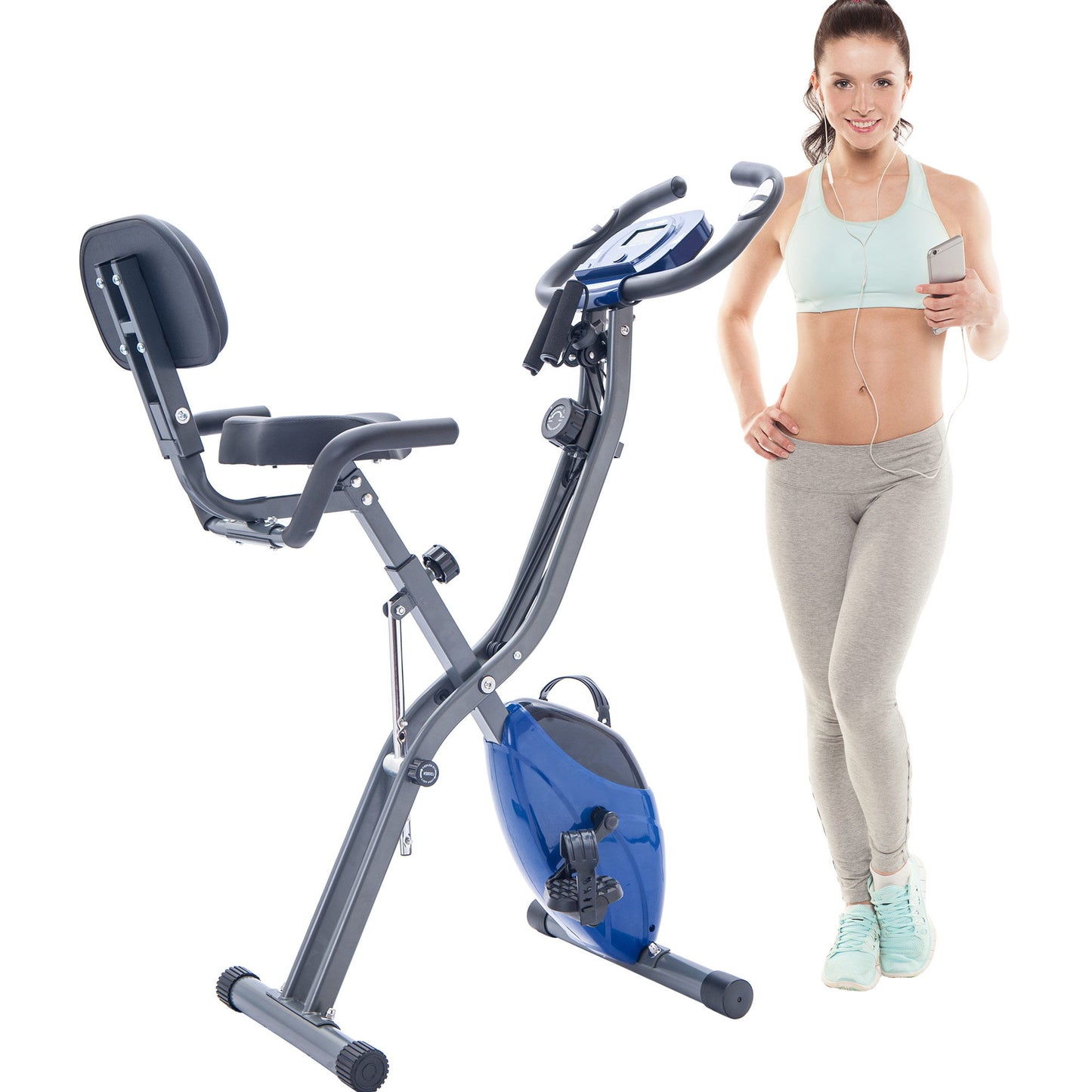 Exercise Bike Folding Stationary Bikes For Home With 16 Level Magnetic Resistance Daily Nest