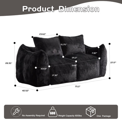 Giant Bean Bag Couch, Ultra Soft Fluffy Loveseat For Living Room Home Essentials