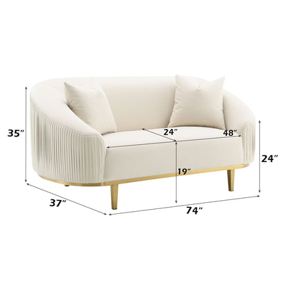 Martina - Loveseat With 2 Pillows - Ivory Acme