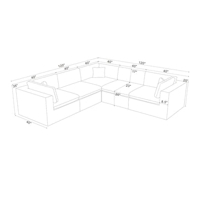 Modular Sectional & Toss Pillows - Dark Gray Home Essentials