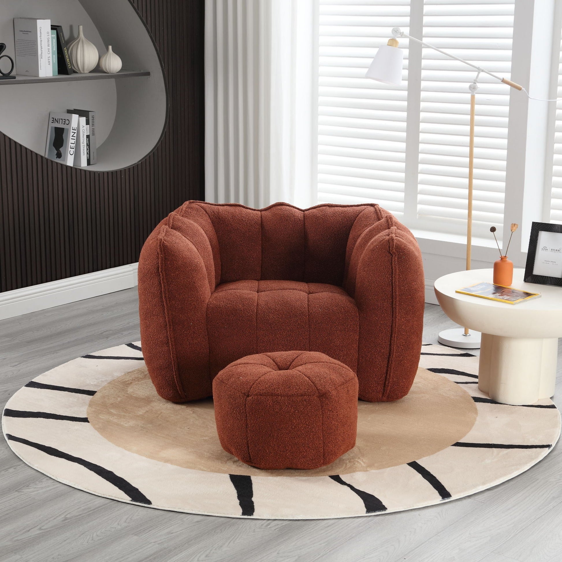 Soft Chenille Bean Bag Chair With High Resilient Foam Home Essentials