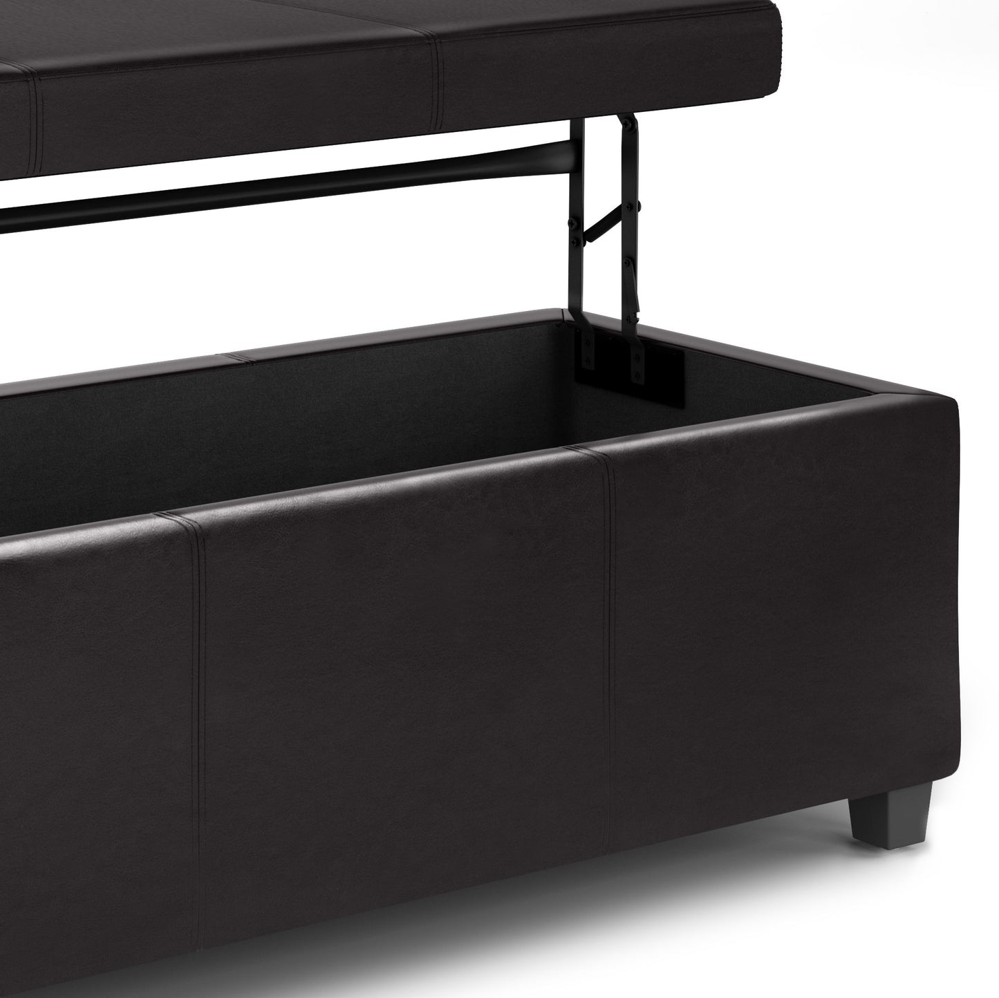 Avalon - Lift Top Rectangular Storage Ottoman - Tanners Brown Simpli-Home