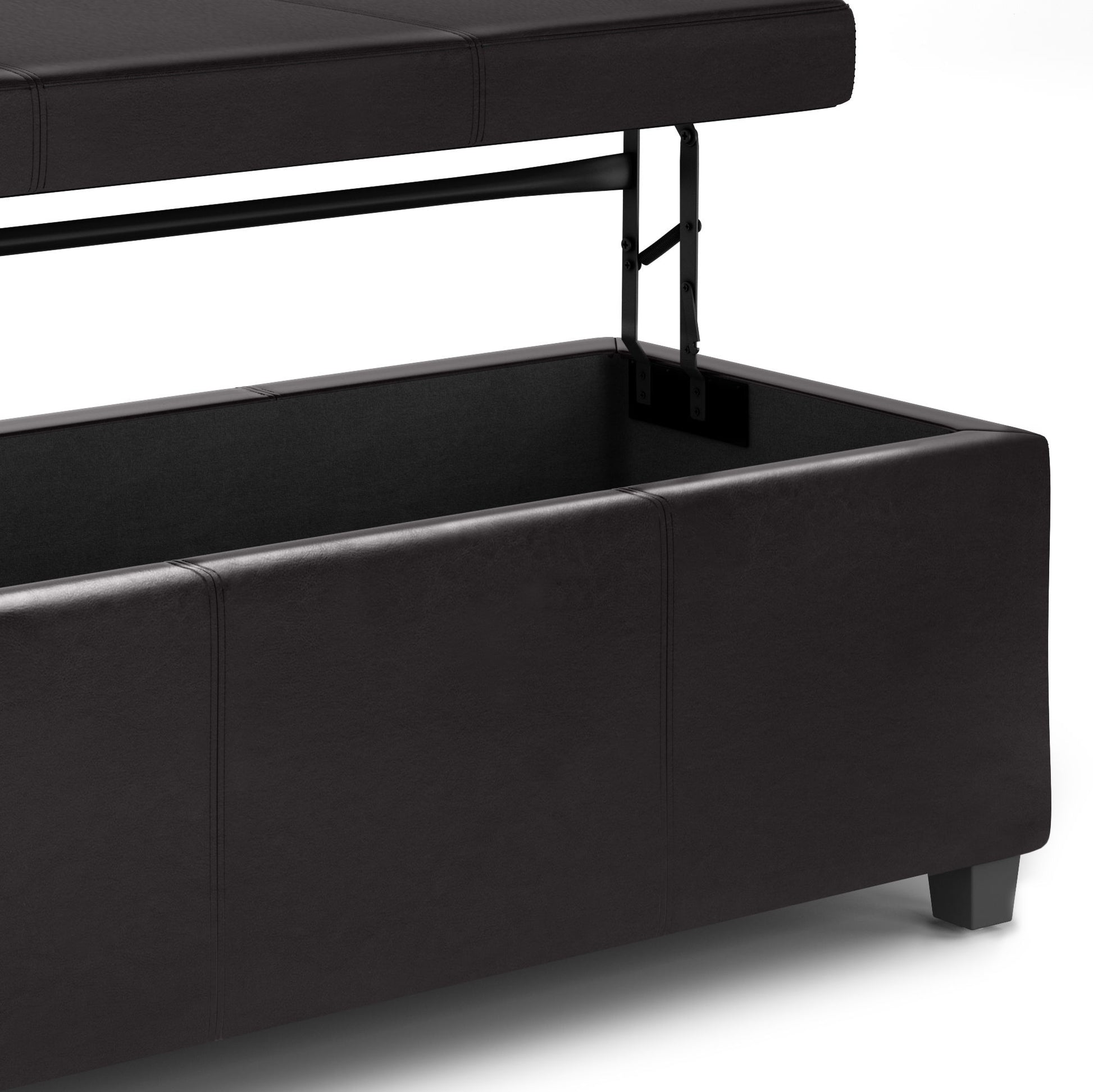 Avalon - Lift Top Rectangular Storage Ottoman - Tanners Brown Simpli-Home