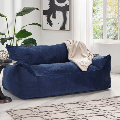 Fila - Velveteen Oversized Seater Bean Bag Chair With Armrests Home Essentials