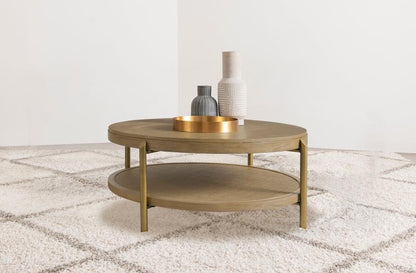 Arini - Round Coffee Table With Storage Shelf Coaster Fine Furniture