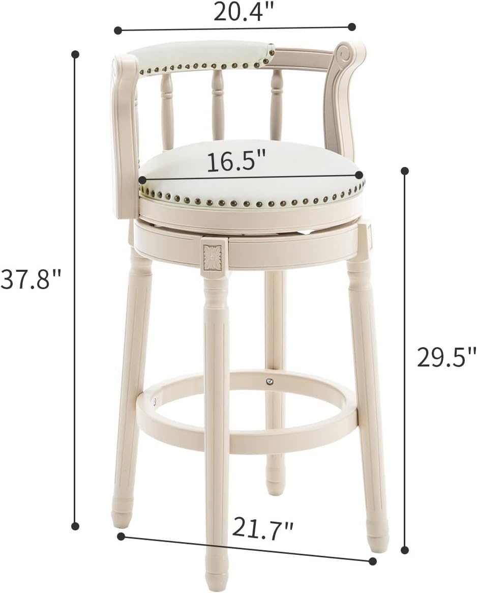Leather Wooden Bar Stool Home Essentials