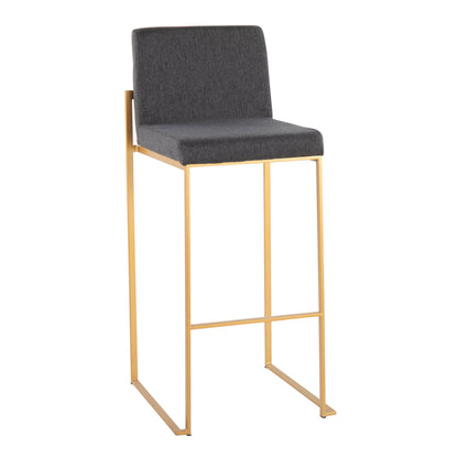 Fuji - Contemporary Design High Back Barstool (Set of 2) Lumi Source