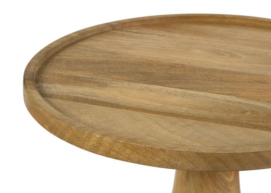 Ixia - Round Solid Mango Wood Accent Side Table CoasterEssence