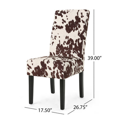 Contemporary Dining Chair With Rubberwood Legs (Set of 2) Noble House