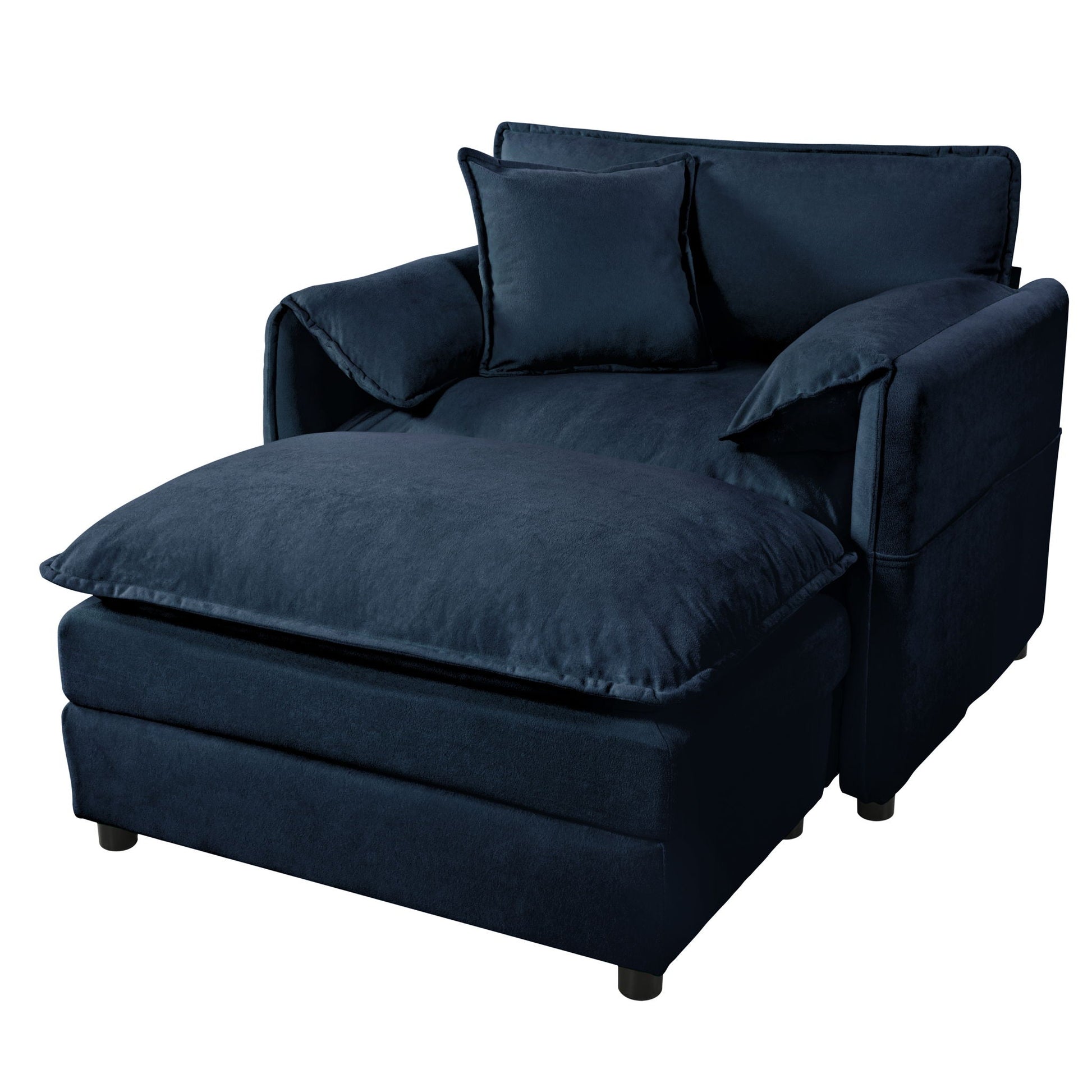 Oversized Chair With Movable Ottoman, Soft Upholstered Lounge Chair Home Essentials
