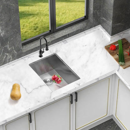 Undermount Stainless Steel Kitchen Sink, Deep Single Bowl Basin Daily Nest
