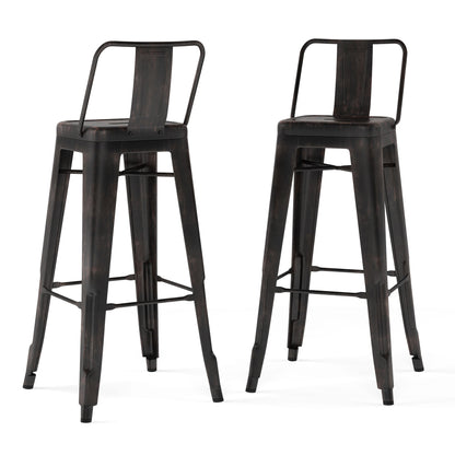 Rayne - Curved Back Metal Stool (Set of 2) Simpli-Home