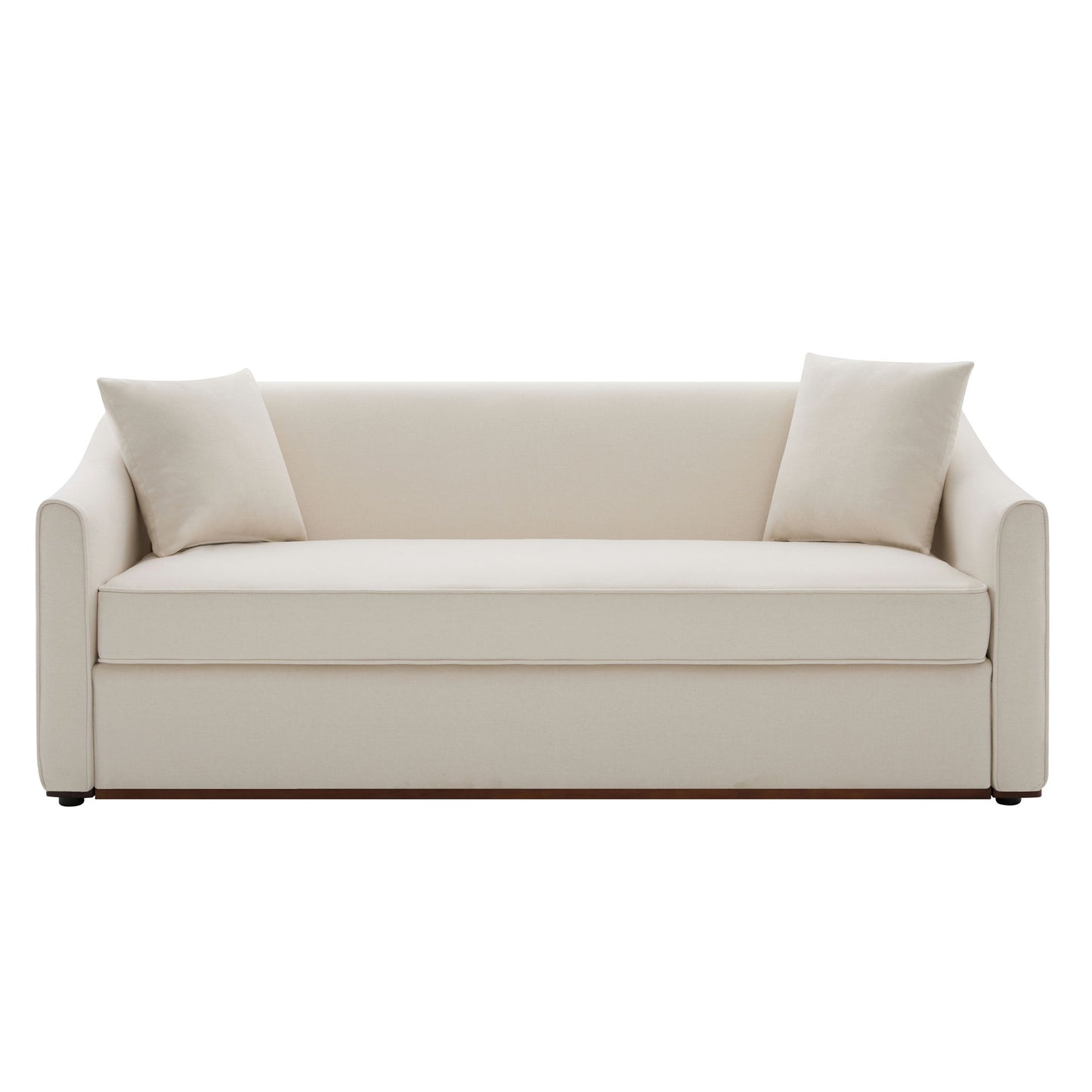 3 Seater Sofa With Wrap Around Armrests And Throw Pillows Noble House