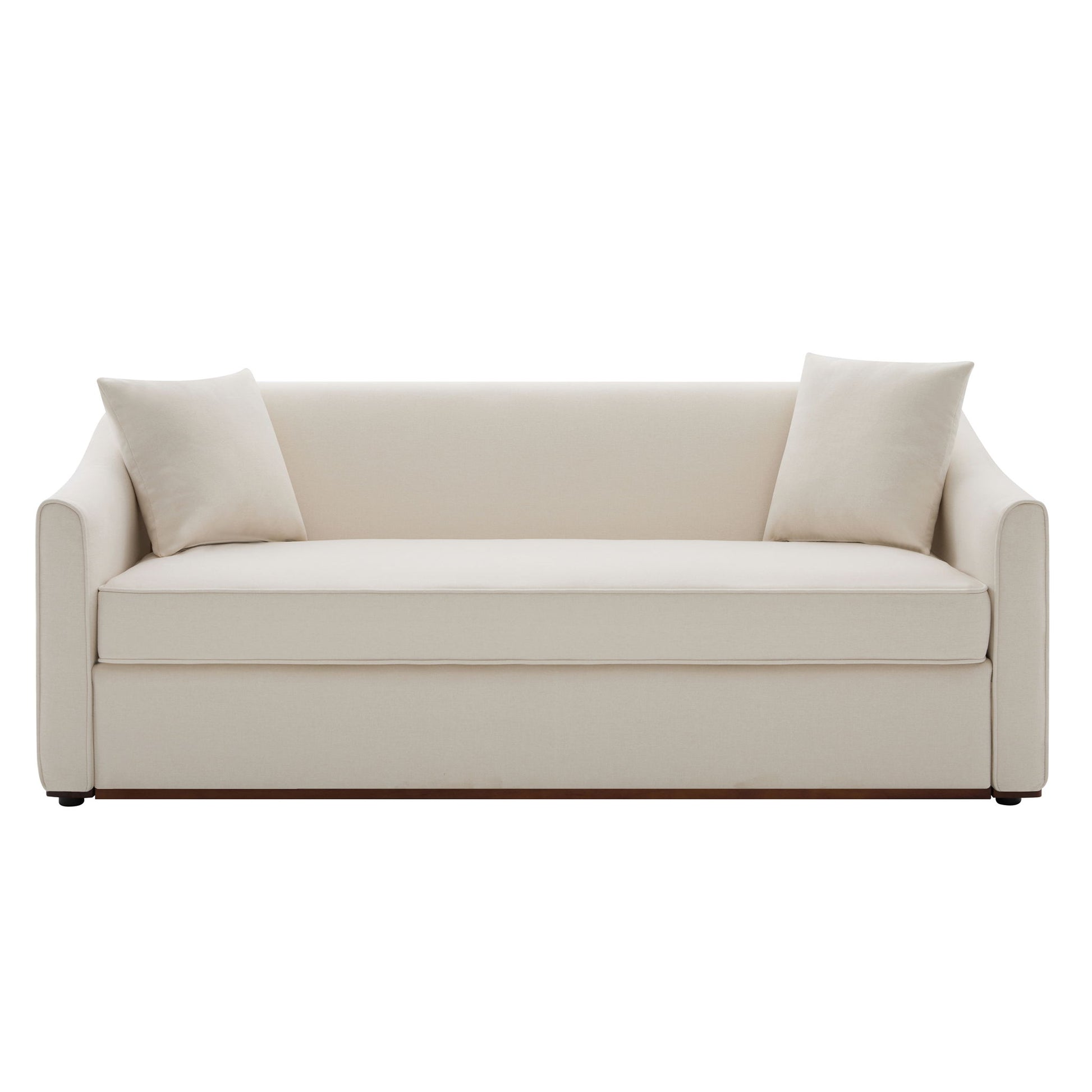 3 Seater Sofa With Wrap Around Armrests And Throw Pillows Noble House